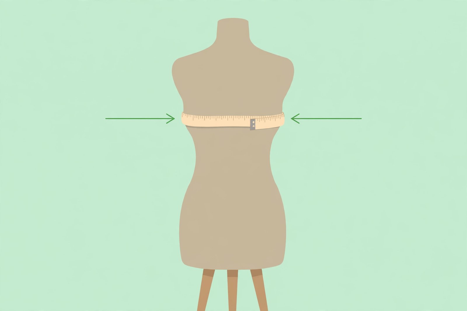 Diagram showing measuring tape around the fullest part of the bust to measure cup size step two