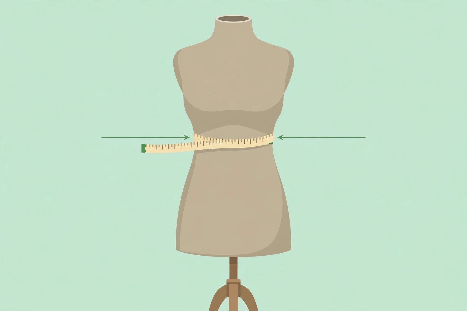 Diagram showing where to place the measuring tape under the bust to measure cup size step one