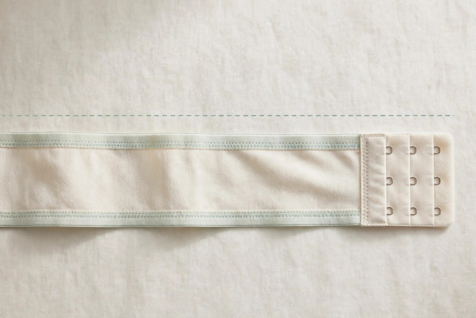 Diagram showing a bra back band sitting perfectly level and horizontal around the body