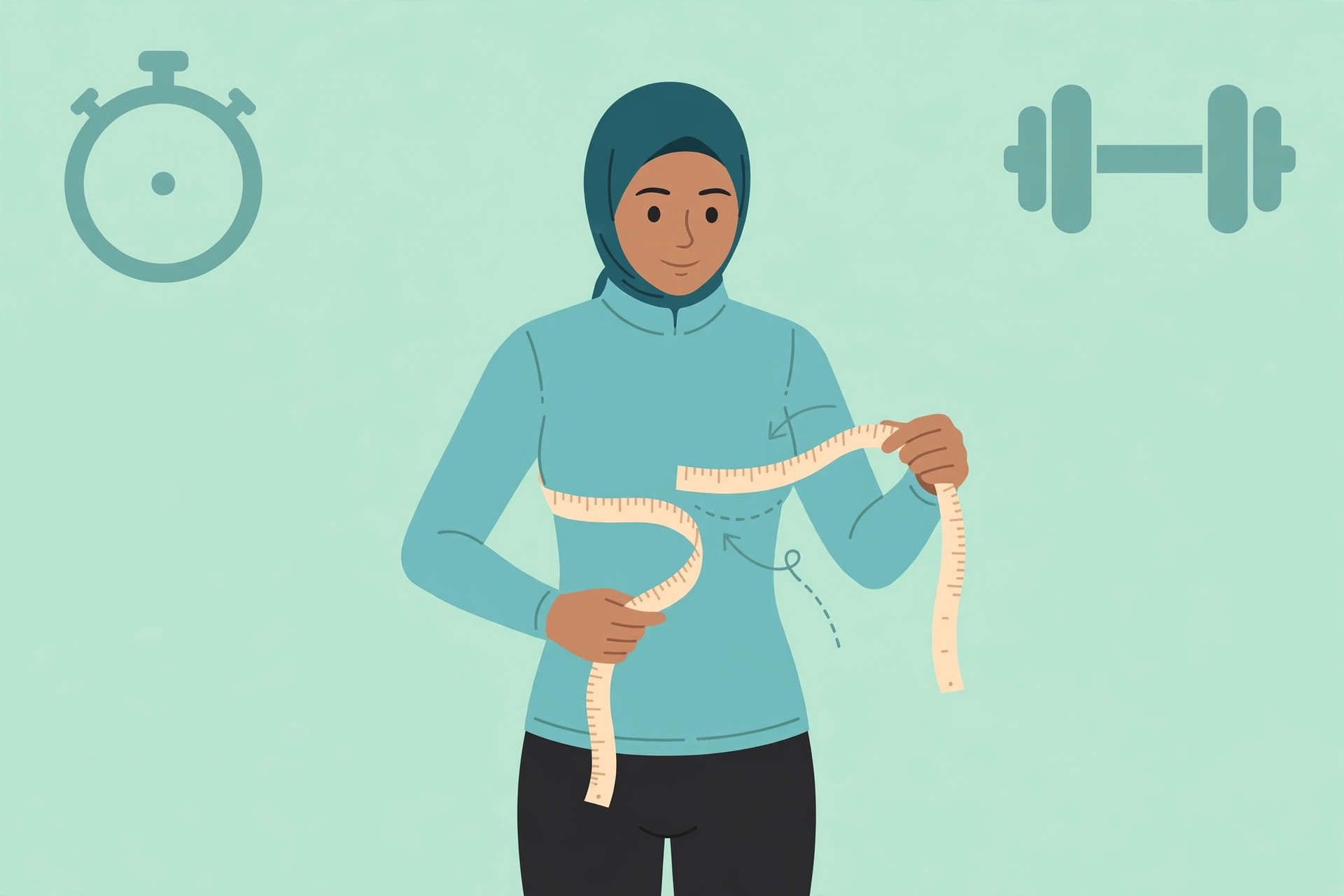 Illustration showing how to measure underbust and bust for a sports bra size